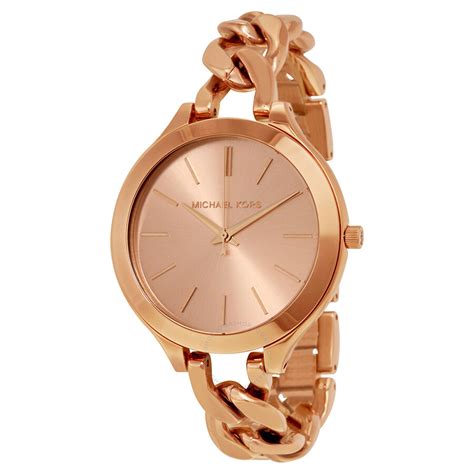 Michael Kors Slim Runway Twist Rose Dial Ladies 